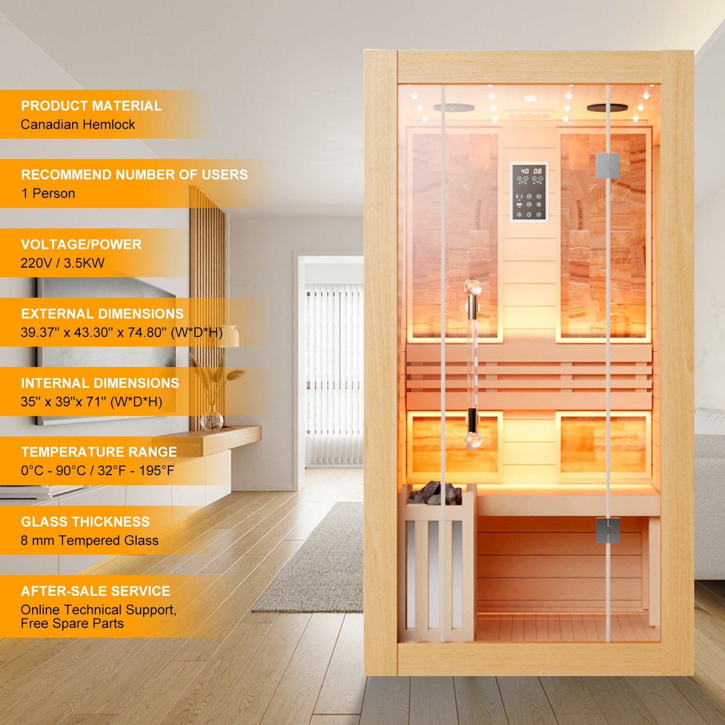 Luxury Traditional Steam Sauna Room - Steam 1