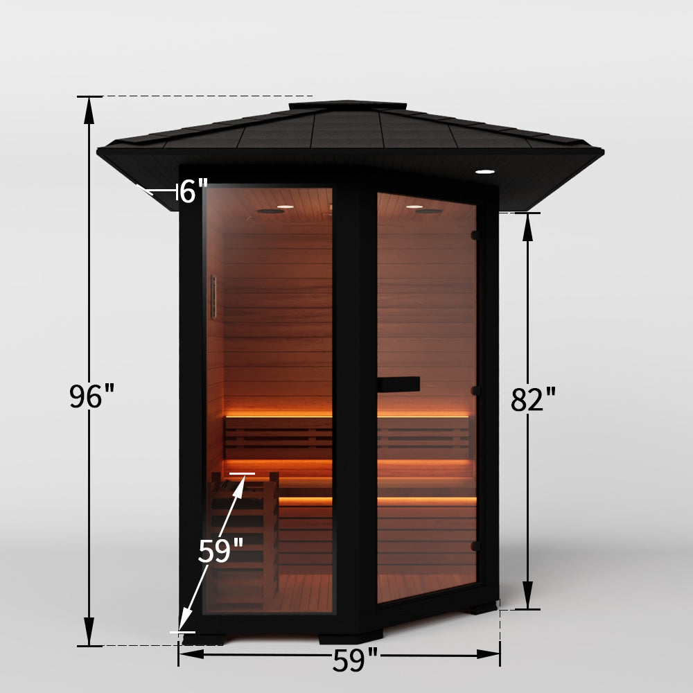 1 - 2 People Luxury Outdoor Traditional Steam Sauna - Live 1