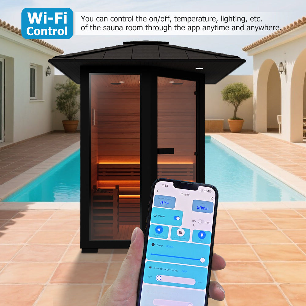 1 - 2 People Luxury Outdoor Traditional Steam Sauna - Live 1