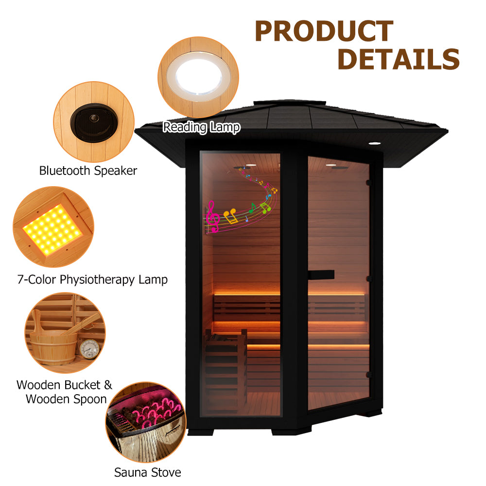 1 - 2 People Luxury Outdoor Traditional Steam Sauna - Live 1