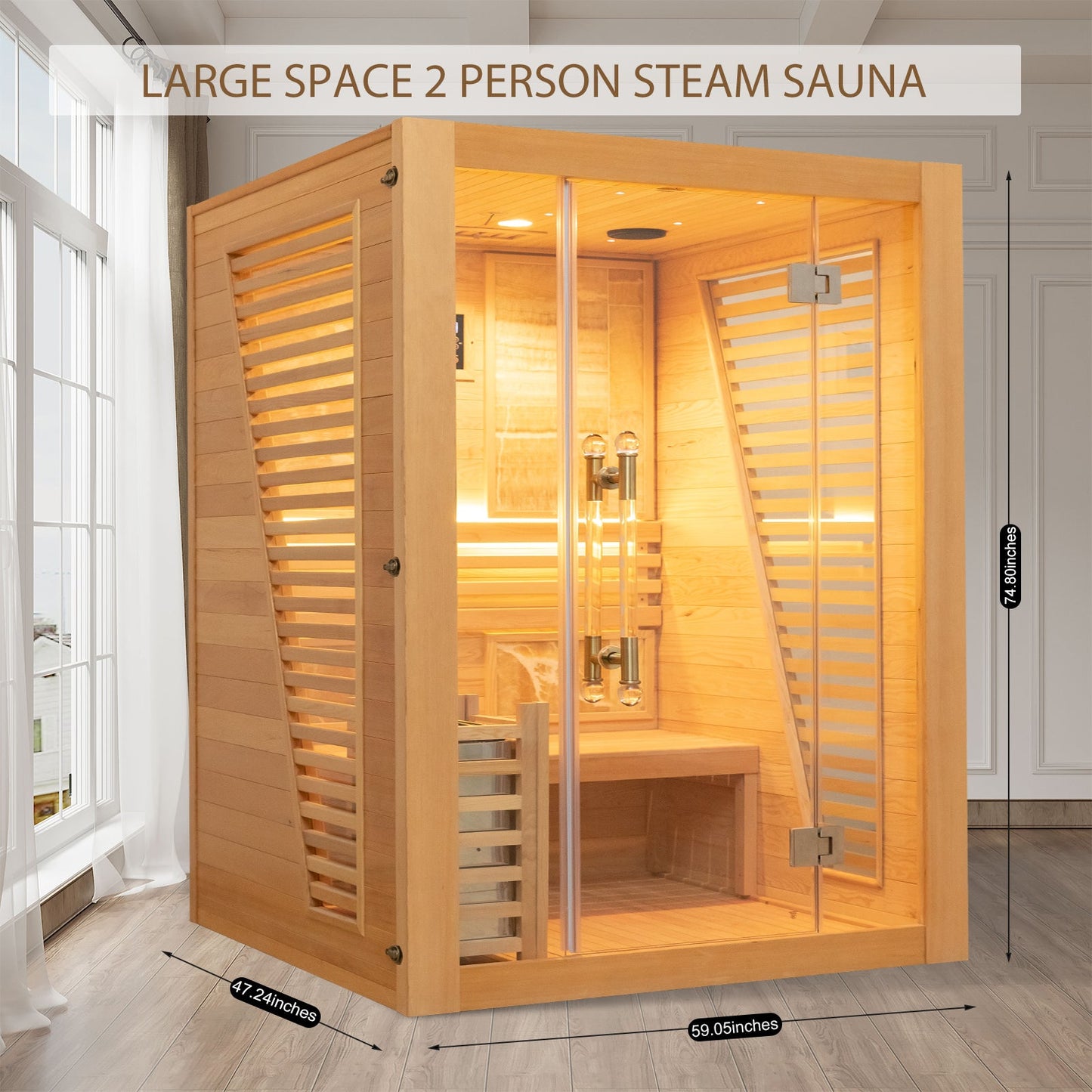 Hylivesaunas Luxury Traditional Steam Sauna Room - 2 person