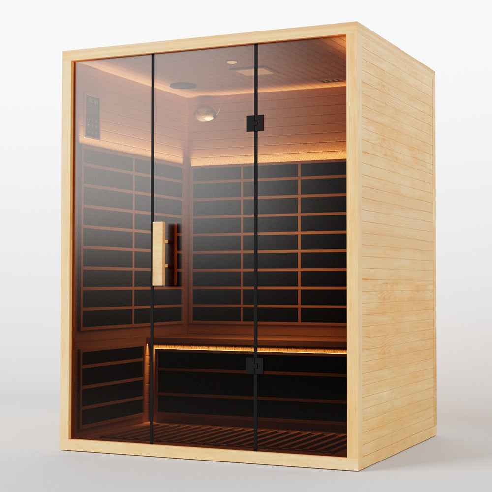 3-Person Indoor Far Infrared Sauna – Low EMF, Spacious Design for Home Wellness - Infrared 3
