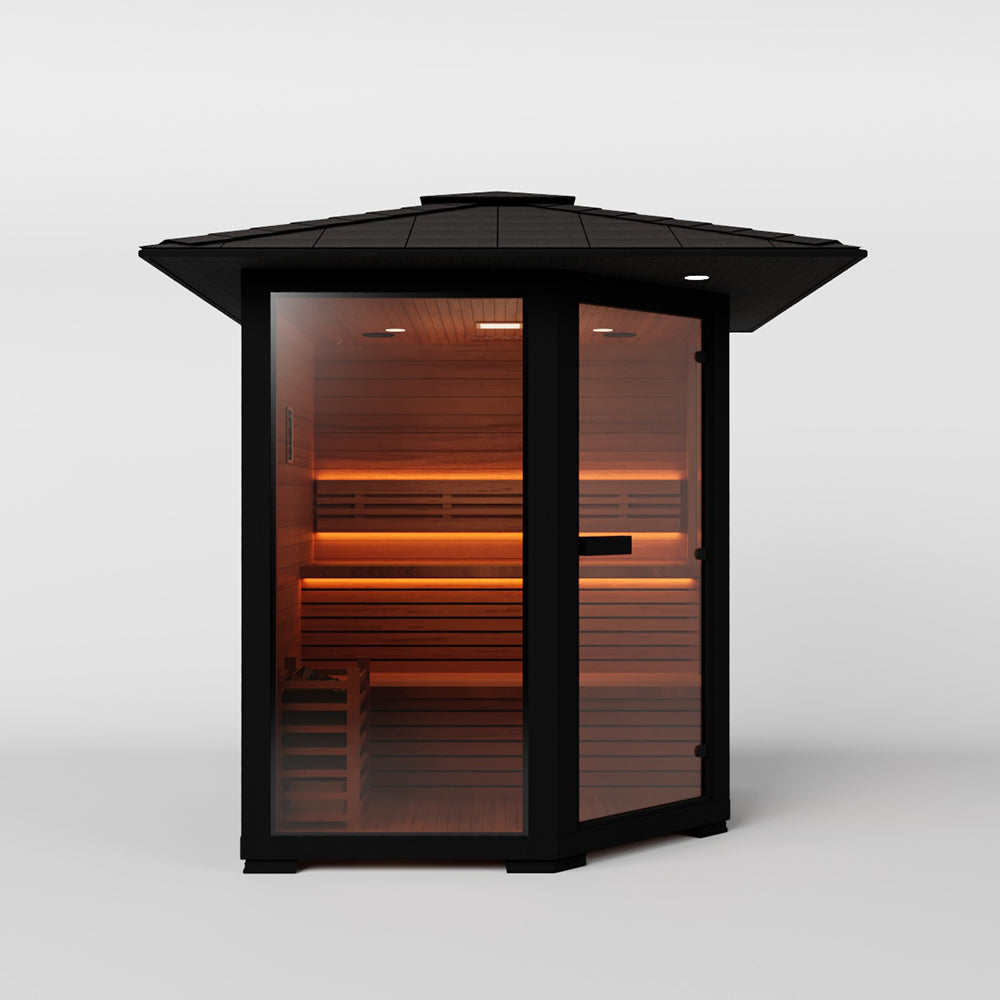3 - 4 People Luxury Outdoor Traditional Steam Sauna - Live 2