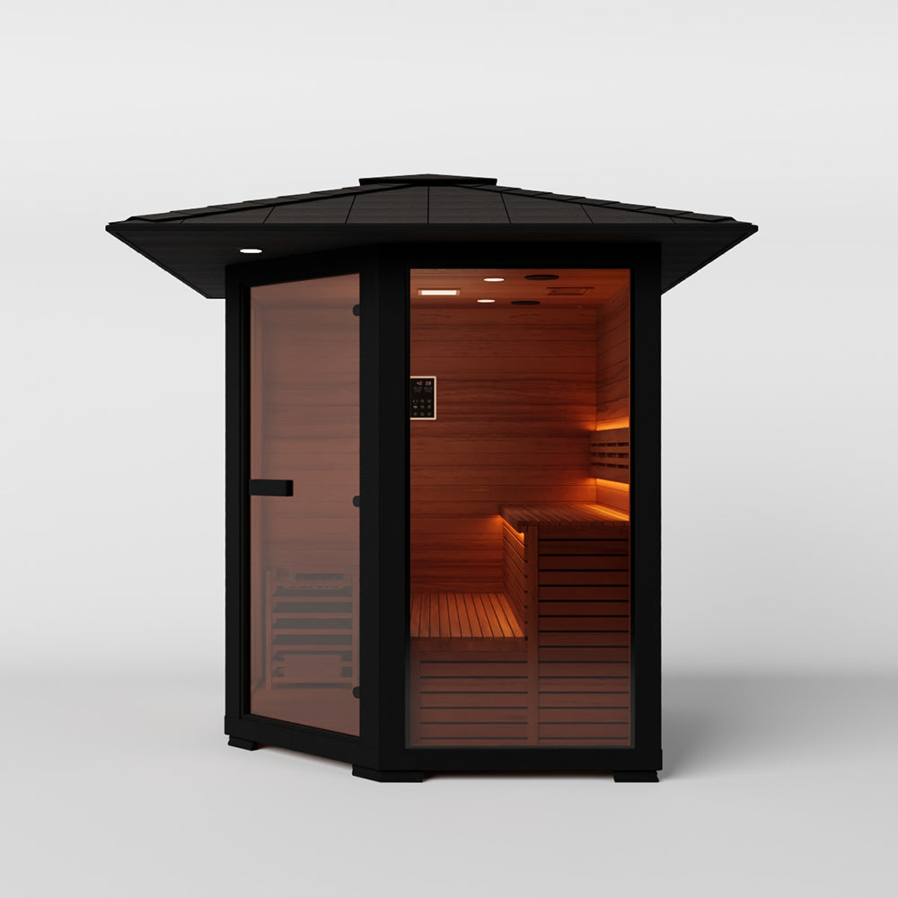 3 - 4 People Luxury Outdoor Traditional Steam Sauna - Live 2