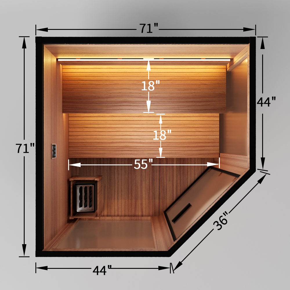 3 - 4 People Luxury Outdoor Traditional Steam Sauna - Live 2