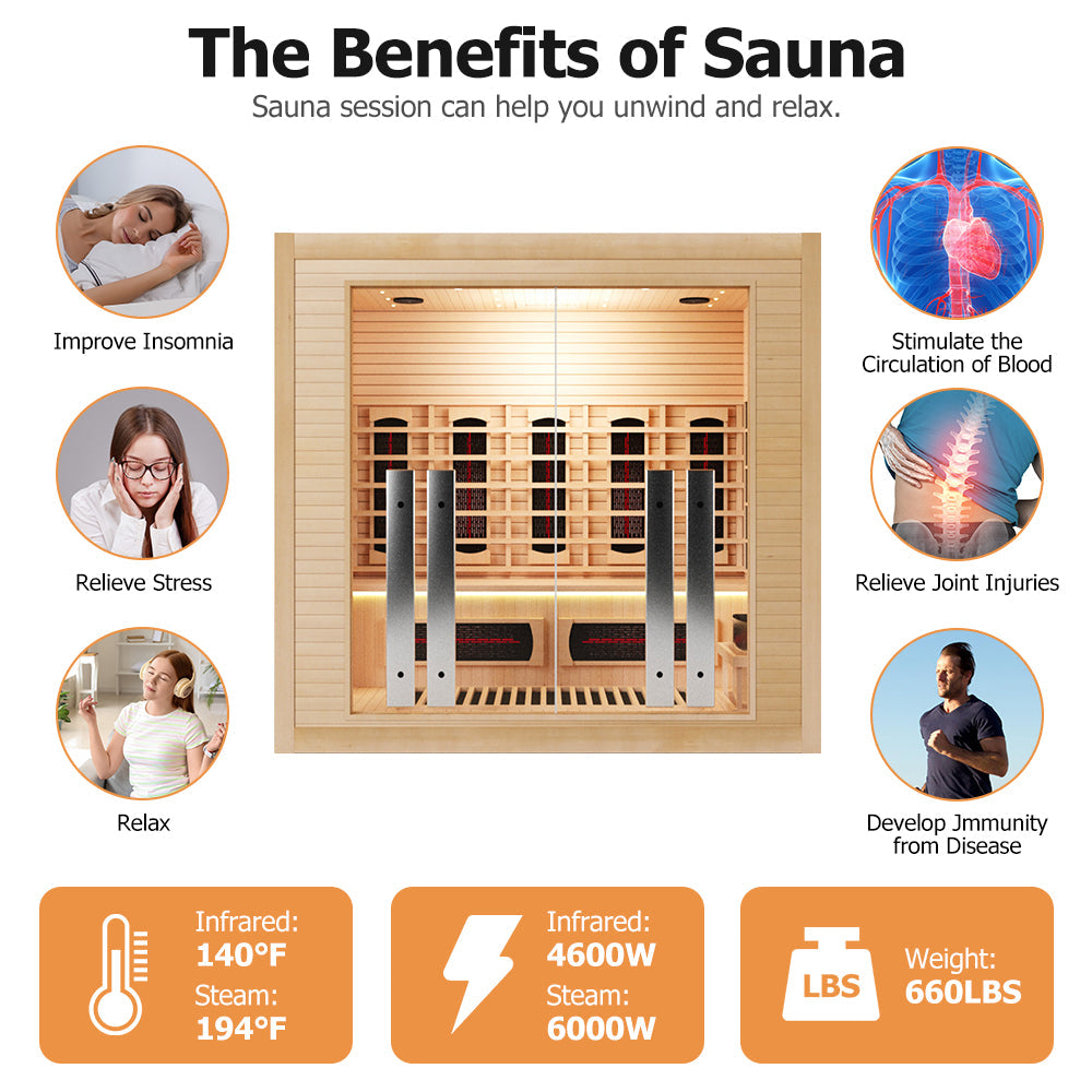 Luxury Indoor Hybrid Sauna Room - FAMILY 4