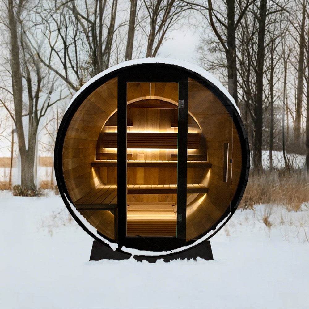 Outdoor Cedar Barrel Sauna