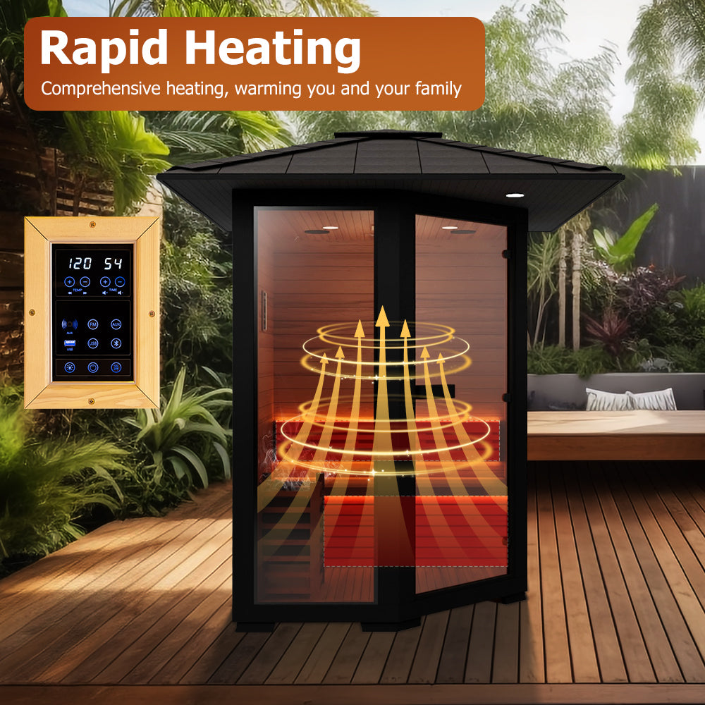 1 - 2 People Luxury Outdoor Traditional Steam Sauna - Live 1