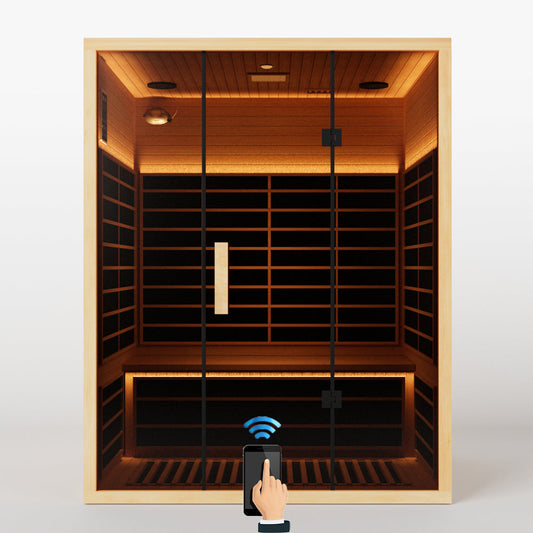 3-Person Indoor Far Infrared Sauna – Low EMF, Spacious Design for Home Wellness - Infrared 3