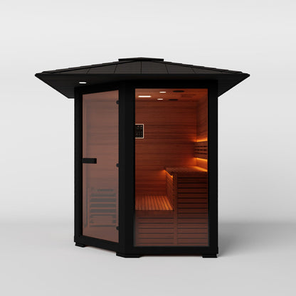 3 - 4 People Luxury Outdoor Traditional Steam Sauna - Live 2