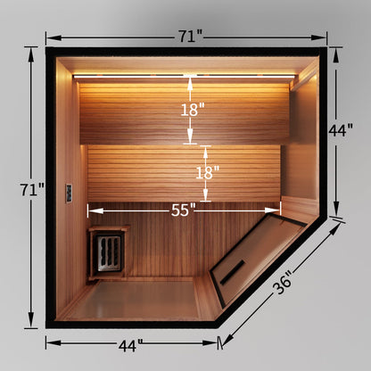 3 - 4 People Luxury Outdoor Traditional Steam Sauna - Live 2