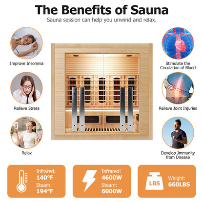 Luxury Indoor Hybrid Sauna Room - FAMILY 4