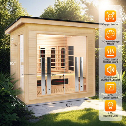 Hylivesaunas 4 People Luxury Outdoor Hybrid Sauna - COURTYARD 4