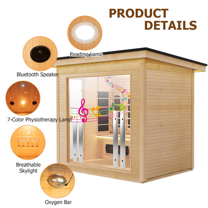Hylivesaunas 4 People Luxury Outdoor Hybrid Sauna - COURTYARD 4
