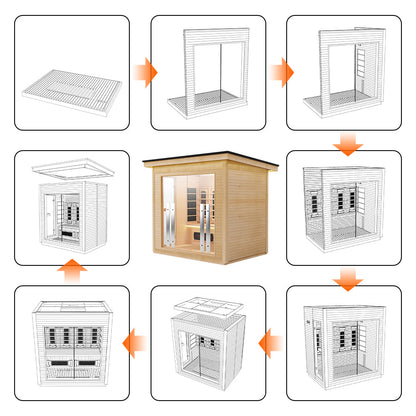 Hylivesaunas 4 People Luxury Outdoor Hybrid Sauna - COURTYARD 4
