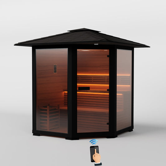 3 - 4 People Luxury Outdoor Traditional Steam Sauna - Live 2